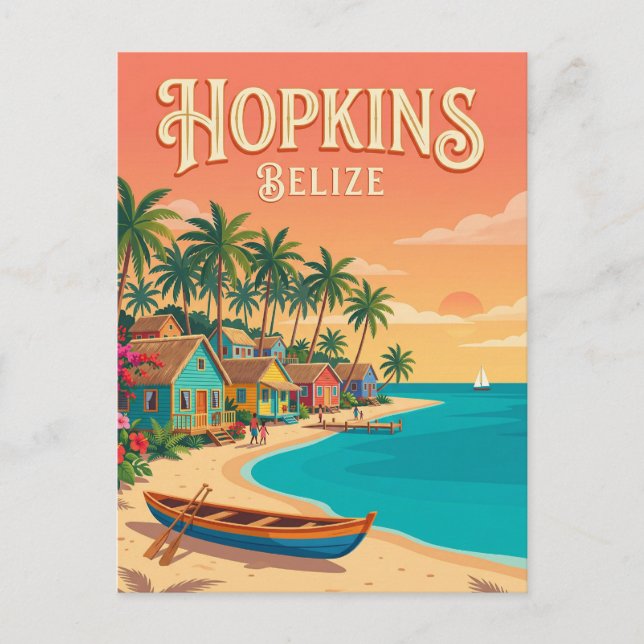 Carte Postale Village de Hopkins, Belize (Devant)