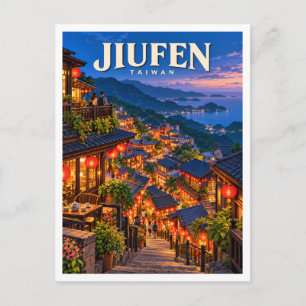 Carte Postale Village de montagne de Jiufen, cadeau de voyage à