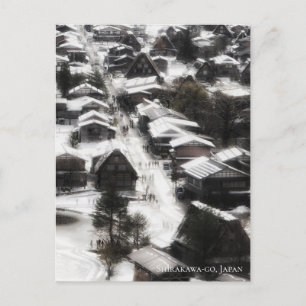 Carte Postale Village de neige de Shirakawago destination de voy