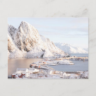 Carte Postale Village de neige maison rustique Noël