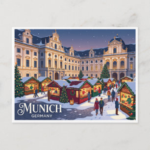 Carte Postale Village de Noël de la Résidence Munich Allemagne