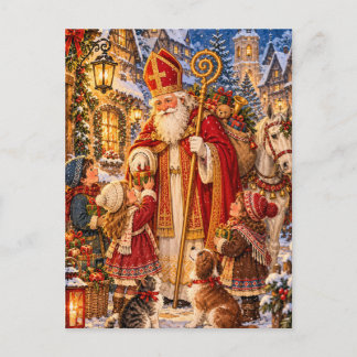 Carte Postale Village de Noël de Saint-Nicolas du Vieux Monde Li