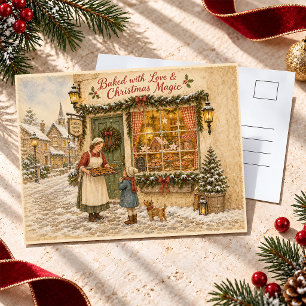 Carte Postale Village de Noël hivernal de la boulangerie de Noël