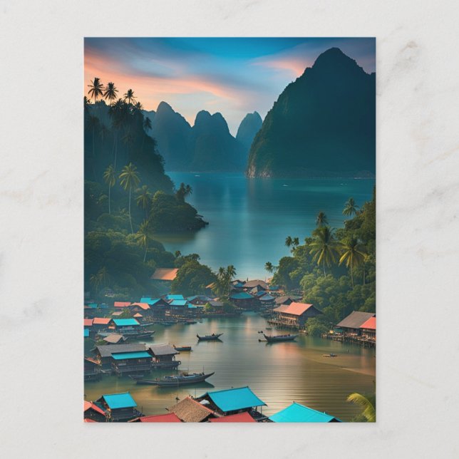 Carte Postale Village de pêcheurs indonésien (Devant)