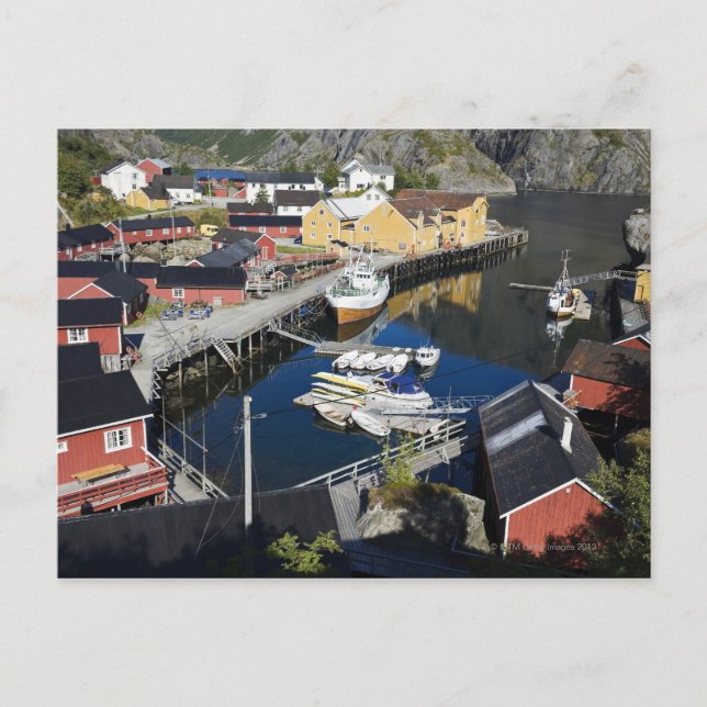 Carte Postale Village de pêcheurs Nusfjord. Les Rorbuer, comme o (Devant)