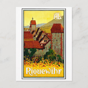 Carte Postale Village de Riquewihr, Alsace, France, voyage vinta