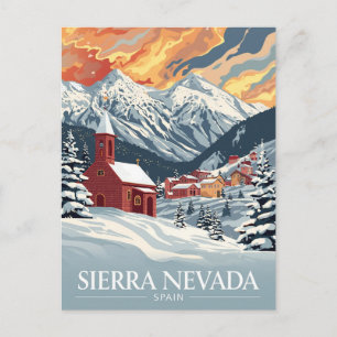 Carte Postale Village de ski de Sierra Nevada Espagne au coucher