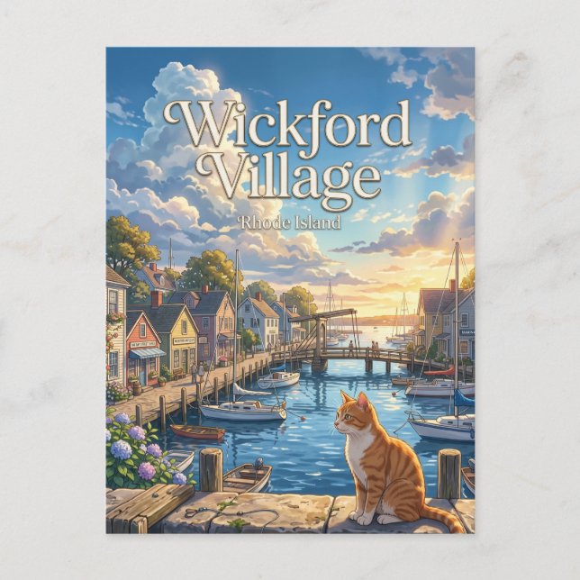 Carte Postale Village de Wickford Rhode Island (Devant)