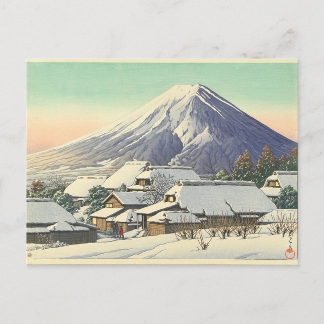 Carte Postale Village d'hiver de Kawase Hasui (Devant)