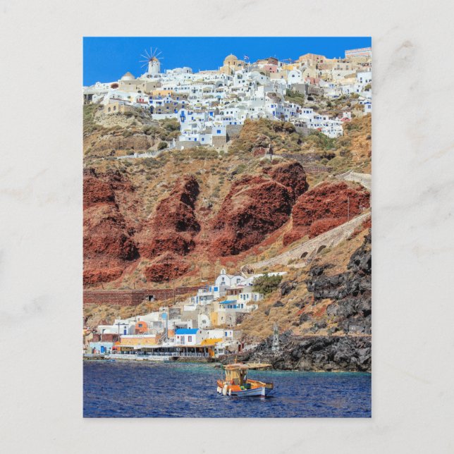 Carte Postale Village d'Oia sur l'île de Santorin, nord, Grèce (Devant)