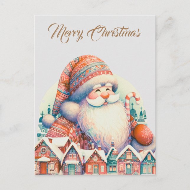 Carte Postale Village du Père Noël rétro (Devant)