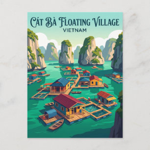 Carte Postale Village flottant de Cát Bà au Vietnam