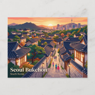 Carte Postale Village Hanok de Bukchon Corée du Sud