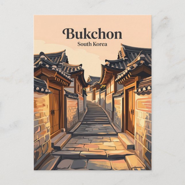 Carte Postale Village Hanok de Bukchon Corée du Sud (Devant)