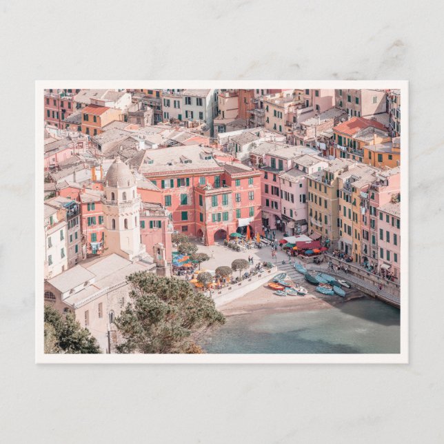 Carte Postale Village italien Cinque Terre Vernazza Photo aérien (Devant)