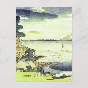 Carte Postale Village japonais vintage en bord de mer