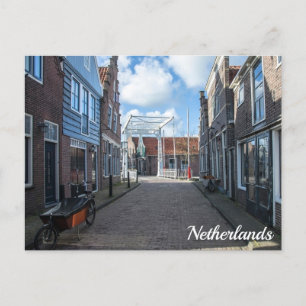 Carte Postale Village néerlandais avec pont traditionnel en bois
