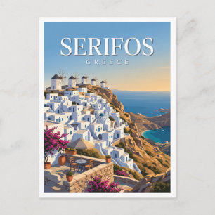 Carte Postale Village panoramique de Chora, Serifos Grèce