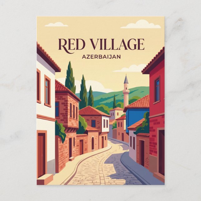 Carte Postale Village Rouge Azerbaïdjan (Devant)