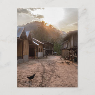 Carte Postale Village rural de Riverside sur le Mékong River, La