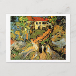 Carte Postale Village Street Steps Deux Figures Van Gogh Art Art
