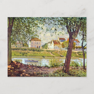 Carte Postale Village sur les bords de Seine par Alfred Sisley