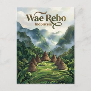 Carte Postale Village Wae Rebo Indonésie