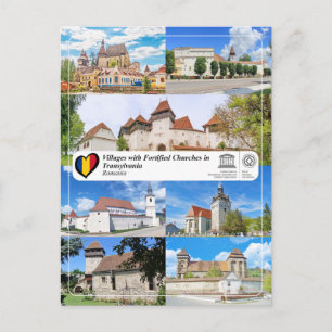 Carte Postale Villages avec églises fortifiées de Transylvanie P