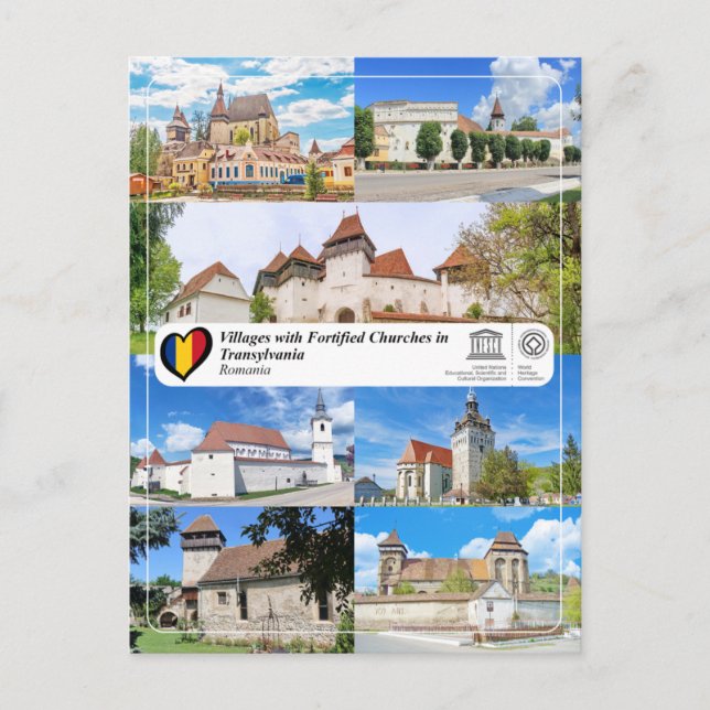 Carte Postale Villages avec églises fortifiées de Transylvanie P (Devant)