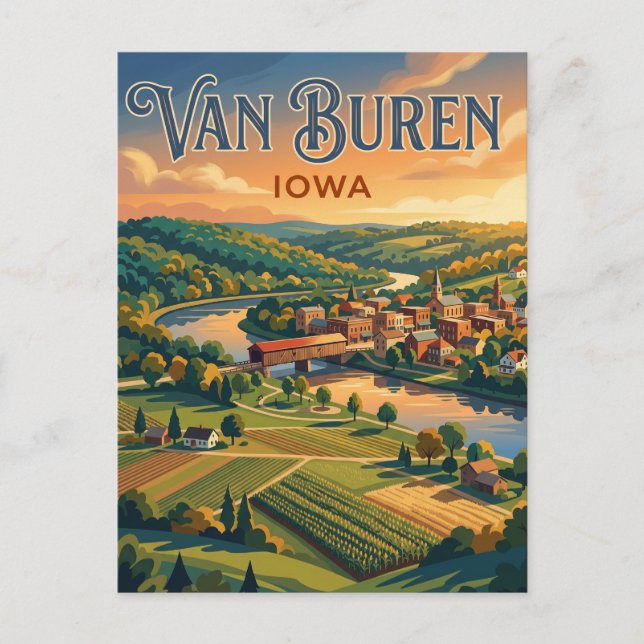 Carte Postale Villages de Van Buren États-Unis (Devant)