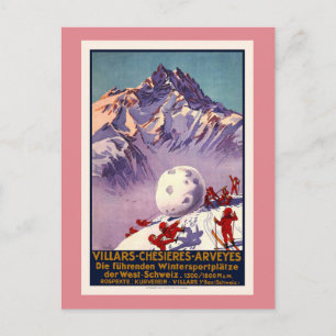 Carte Postale Villars, Suisse, Poster Vintage voyage