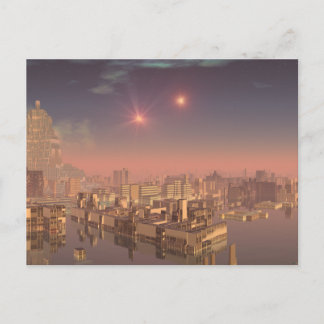 Carte Postale Ville Alien de Rujjipet avec soleils binaires