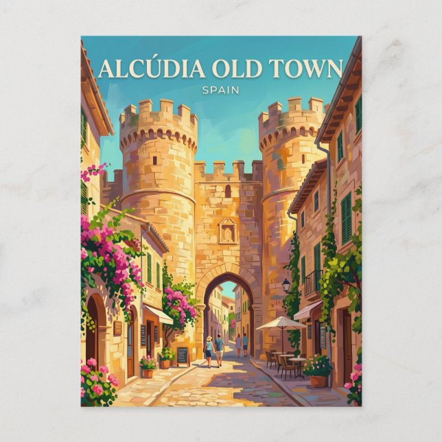 Carte Postale Ville ancienne d'Alcúdia Espagne (Devant)