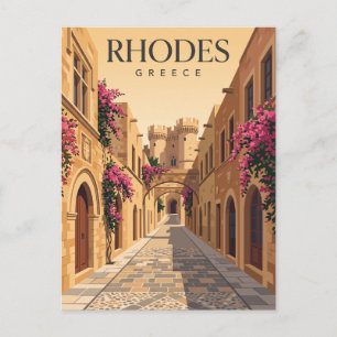 Carte Postale Ville ancienne de Rhodes Grèce