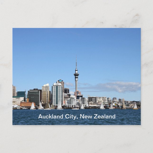 Carte Postale Ville d'Auckland, Nouvelle Zélande par jour (Devant)