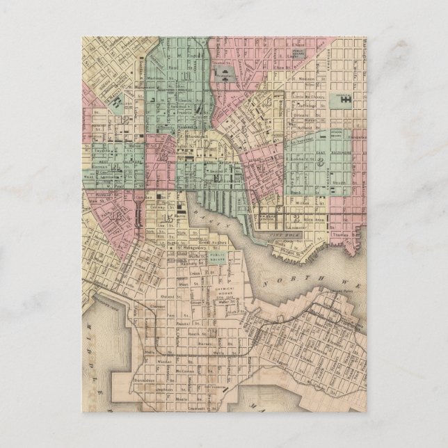 Carte Postale Ville de Baltimore, Maryland (Devant)