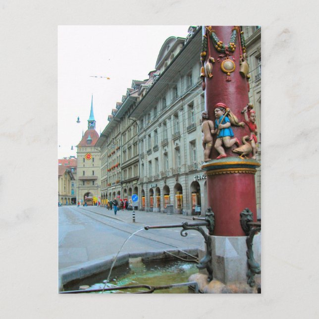 Carte Postale Ville de Berne - Fontaine décorée (Devant)