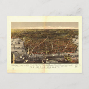 Carte Postale Ville de Brooklyn New York par Currier et Ives 187