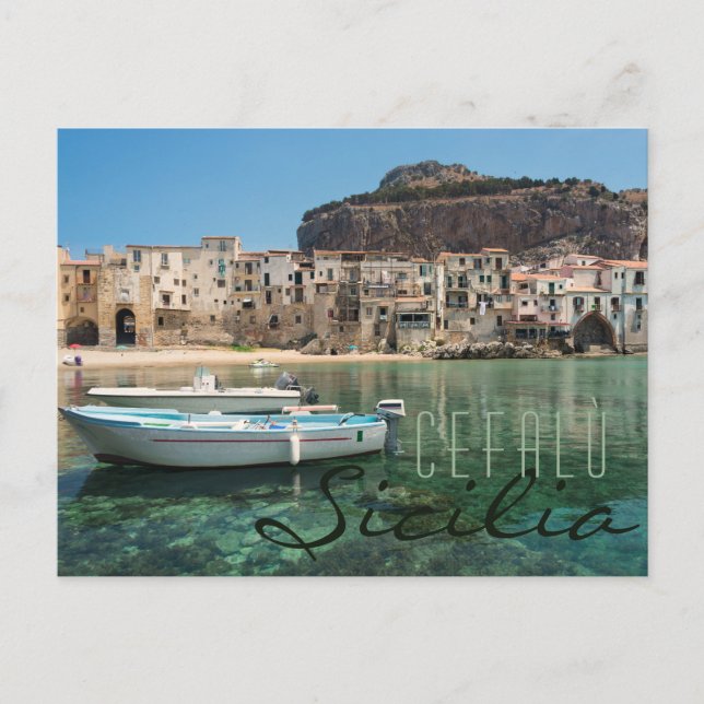 Carte Postale Ville de Cefalu en Sicile (Devant)