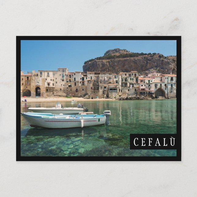 Carte Postale Ville de Cefalu en Sicile (Devant)
