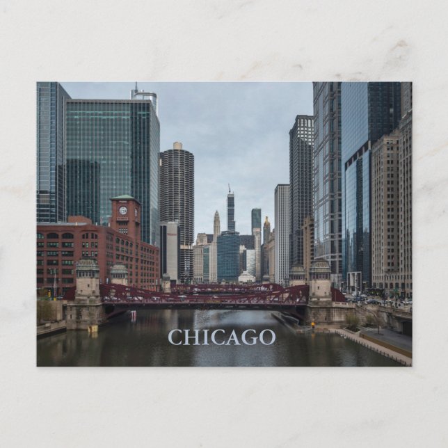 Carte Postale Ville de Chicago, Illinois. Texte personnalisé (Devant)