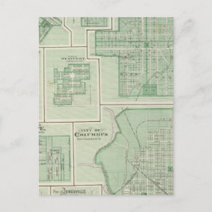 Carte Postale Ville de Columbus, Bartholomew Co. avec Greensburg