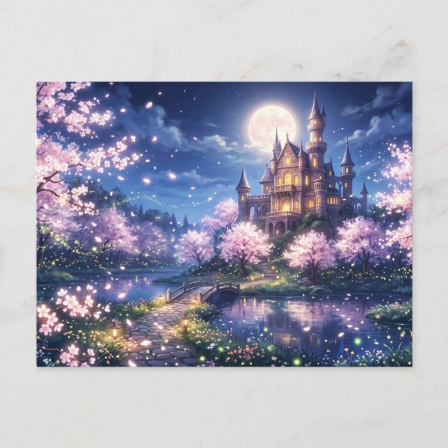 Carte Postale Ville de fantaisie et château (Devant)
