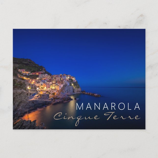 Carte Postale Ville de Manarola dans les Cinque Terre en soirée (Devant)