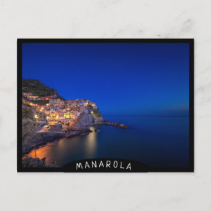 Carte Postale Ville de Manarola dans les Cinque Terre en soirée