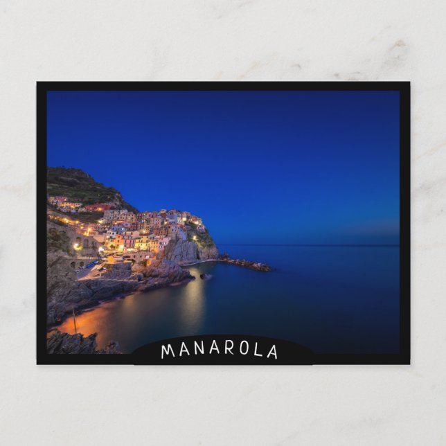 Carte Postale Ville de Manarola dans les Cinque Terre en soirée (Devant)