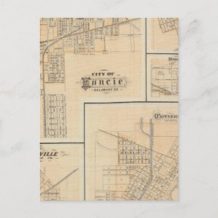 Carte Postale Ville de Muncie, Delaware Co avec Yorktown