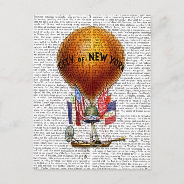 Carte Postale Ville de New York Hot Air Balloon (Devant)