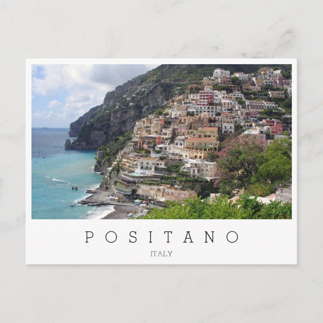 Carte Postale Ville de Positano sur la côte d'Amalfi en Italie (Devant)