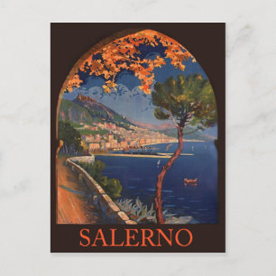 Carte Postale Ville de Salerne, Riviera italienne, Vintage voyag